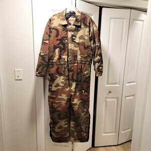 Vintage Winchester Woodland Camo Insulated Coveralls One Pc. Hunting Suit